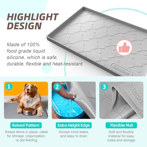SIKADEER Waterproof Under Sink Mat 46" x 22" Silicone Mat Cabinet Protector - Image 3