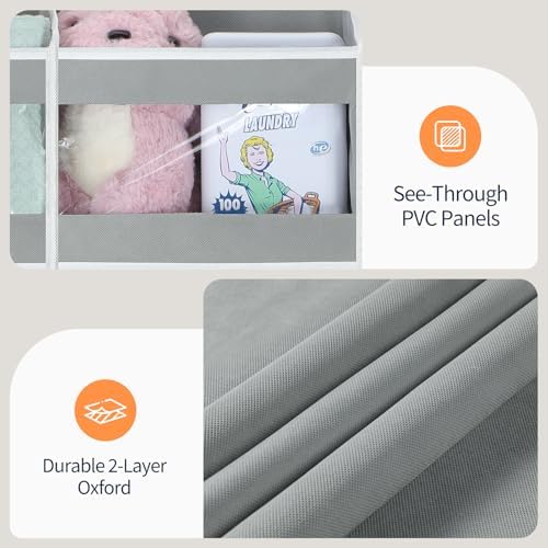 Yecaye 5-Tier Over The Door Organizer Dual-Column, 80lbs Load Over The Door Storage of 10 Compartments, Heavy Duty Door Organizer Hanging for Bedroom Closet Dorm Bathroom Pantry, Grey 1 Pack - Image 5
