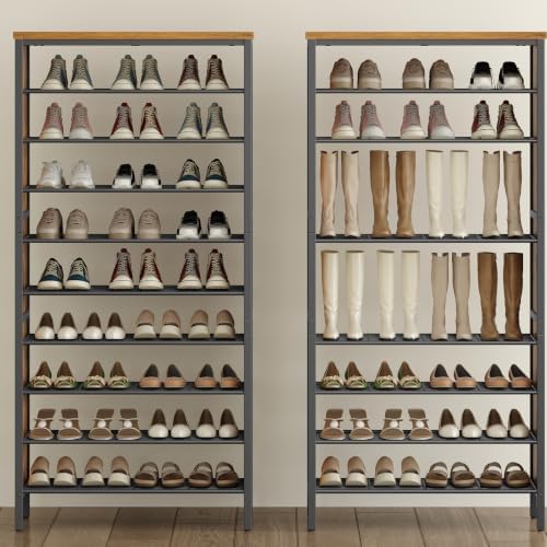 YATINEY 10-Tier Tall Shoe Rack, Large Shoe Storage Organizer for Closet - Image 2