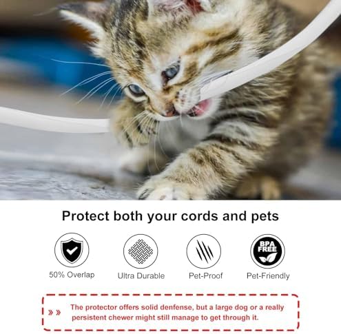 Secbolt Cord Protectors from Pets No Chew, 10FT - 1/2 Inch, White - Image 3