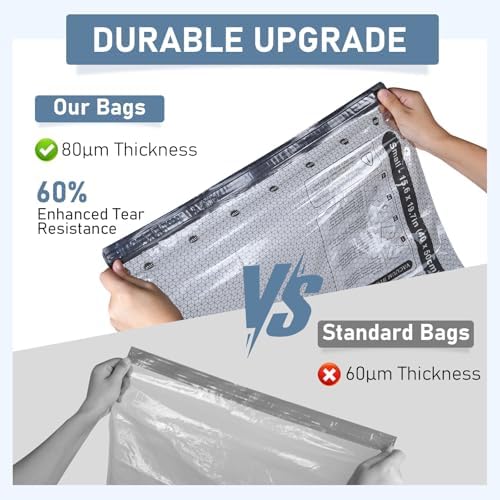 20 Pack Cordless Travel Vacuum Bags Set, Thickened, 3-Zipper Seal Upgrade - Image 2