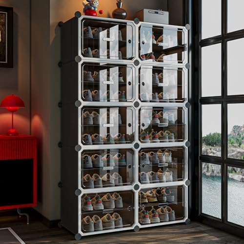 MAGINELS Shoe Rack,Expandable Shoe Cabinet Easy to Assemble. Shoe Storage with Door,Entryway, Closets, Hallway, and Bedroom.Accommodates Up to 40 Pairs of Shoes. by MAGINELS