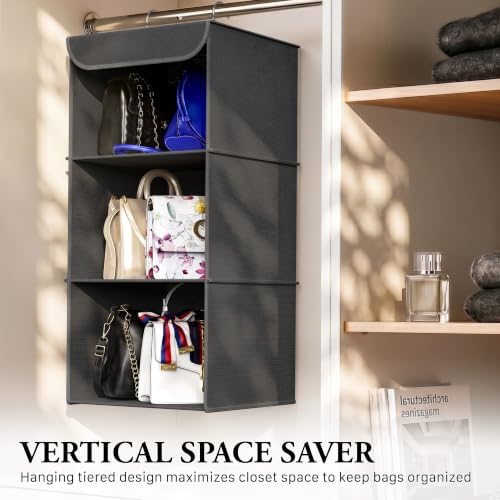 Simple Houseware 3 Shelf Hanging Closet Organizer, Dark Gray - Image 7