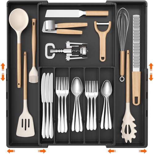 Lifewit Expandable Silverware Drawer Organizer, Utensil Tray for Kitchen by Lifewit