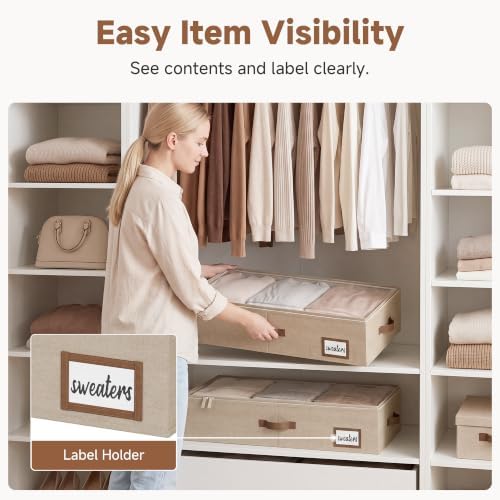 StorageWorks 6 Inch Low Profile Underbed Storage Containers with Clear Lid - Image 3