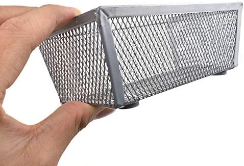 HAHIYO Stackable Mesh Tray Cup 6 x 3 x 2 inches Sturdy Container for Desk Drawer Organizer Collection for Home Office School kitchen Soft Foam Feet No Sharp Edges 2 Pack Silver - Image 7