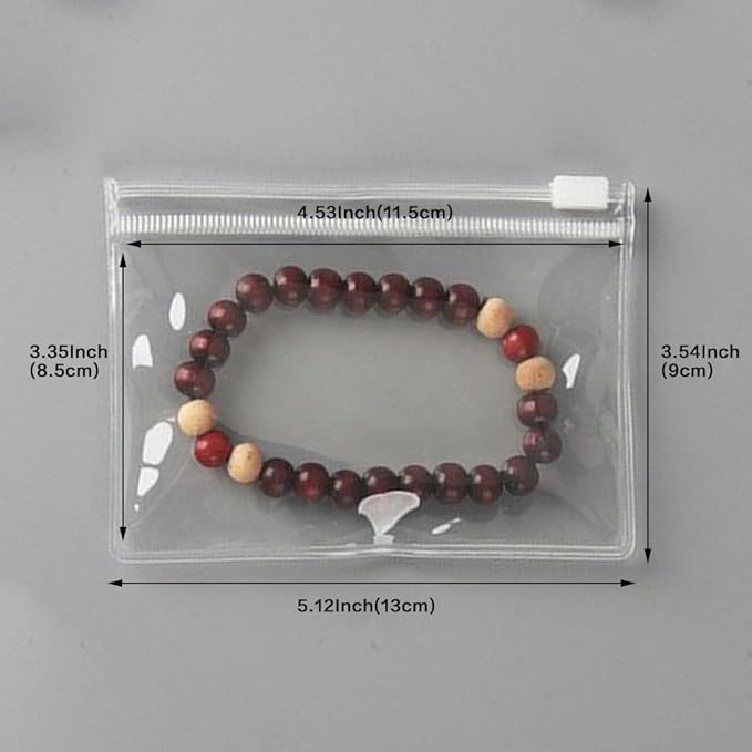 HSLFUAI 50PCS Transparent Jewelry Bags Square Clear Zipper Jewelry Pouches Earring Bracelet Storage Organizer (9 * 13cm 3.54"*5.11")