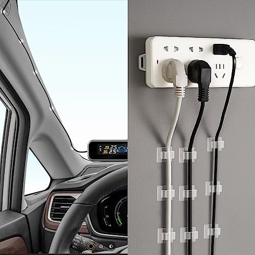 60 PCS XHF 3/4” Adhesive Cable Wire Clips Clear, Outdoor Christmas Light Clips, Cable Staples Cable Management Wire Organizer Cord Holder for Under Desk, Car, Wall, TV PC Ethernet - Image 6