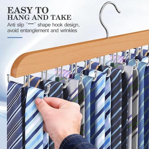 Tie Rack Hanger for Closet,1 Belt Organizer for Men with 20 Foldable Hooks - Image 5