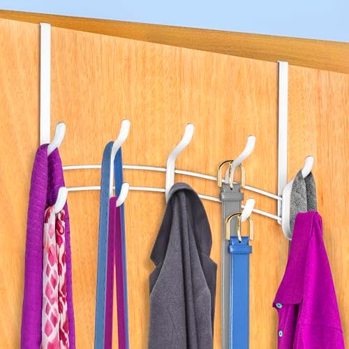 LYNK Professional® Home™ Over the Door Hooks - 10 Hook – Over the Door Coat Rack - Over the Door Hanger - Hanging Towels or Clothes - Bathroom, Bedroom, Laundry Room - Lifetime Ltd. Warranty, White by LynkInc