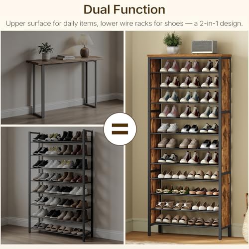 YATINEY 12-Tier Tall Shoe Rack, Large Shoe Storage Organizer for Closet - Image 5