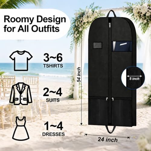 2 Pack 54in Interview Suit Bag and Travel Dress Bag for Formal Wear - Image 5