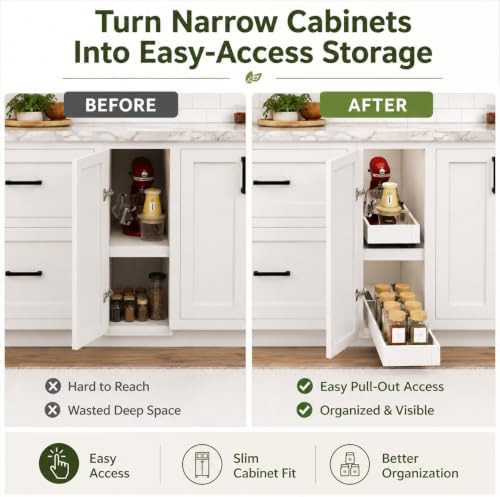 Fokyfok 2PC Pull Out Cabinet Organizer,Expandable,No Drill,Heavy Duty - Image 4