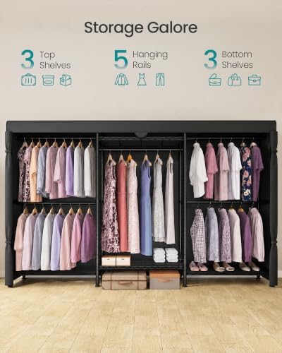 SONGMICS Closet Organizers and Storage, Clothes Rack with Shelves - Image 3