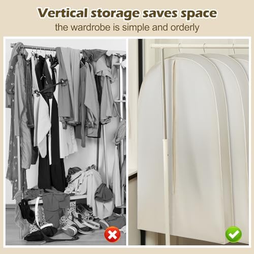1 Acid Free Cotton Garment Bag Dress Suit Storage, 3 Pcs, 42 Inch - Image 5