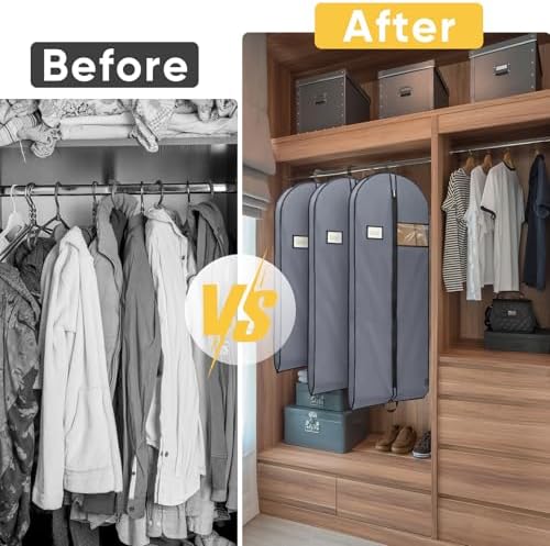 BALEINE 1PK Garment Bags for Hanging Clothes, 43" Suit Bag for Travel - Image 3