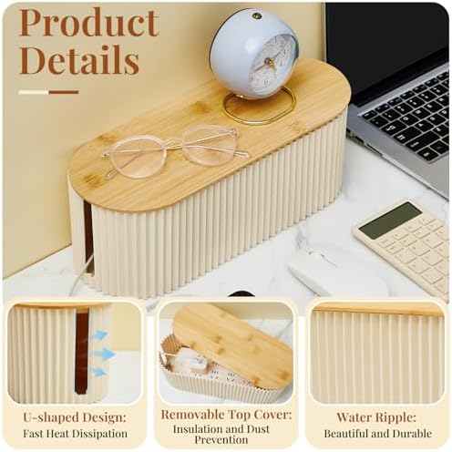 2 Pcs Cable Management Box, Fits Most Power Sockets, 11.8x5.1x4.3 in - Image 4