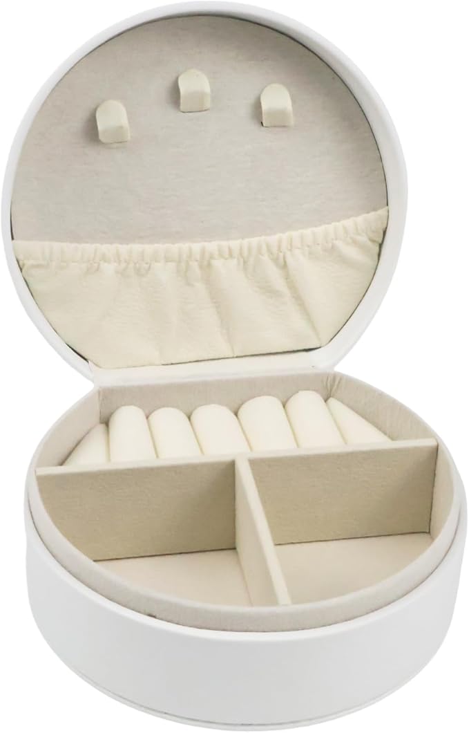 Travel Jewelry Case,Personalized Jewelry Box,Elegant Half-Moon Design with Personalized Golden Initial Case,Personalized Gifts for Women,Jewelry organizer;Personalized Gifts for Women or Friends(G)