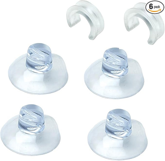 Better Houseware Suction Cup Shower Caddy Connectors, Shower Caddy Suction Cup Set for Bathroom Racks, Heavy-Duty Holder Kit, Easy to Attach & Transparent, 6 Piece Set
