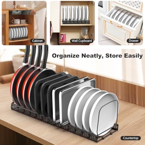 Housolution Cutting Board and Baking Tray Cookie Sheet Organizer, Black - Image 6