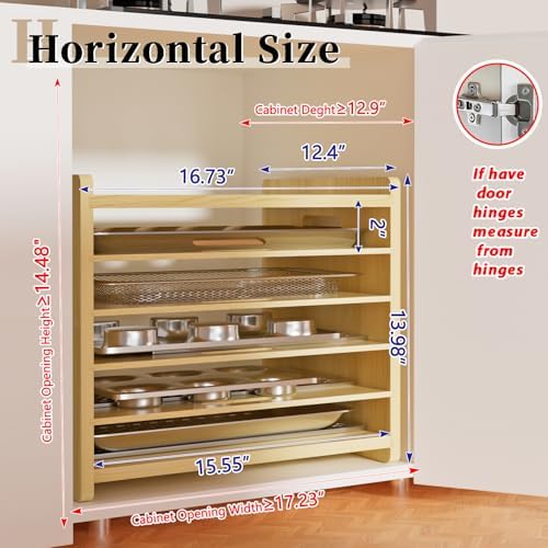 6 Tier Wooden Tray Dividers for Cabinets - Image 2