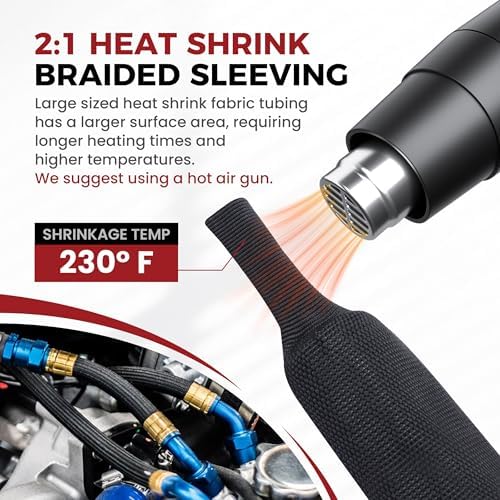 2:1 Ratio Heat Shrinkable Braided Wiring Sleeving 3/8" ID -16ft - Image 6