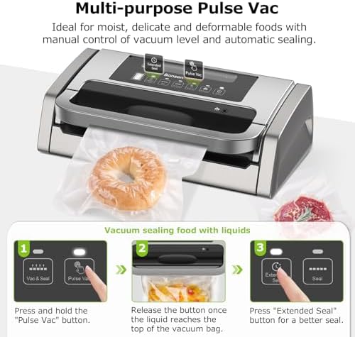 Bonsenkitchen Vacuum Sealer Machine with Globefish Technology, Low-Noise - Image 3