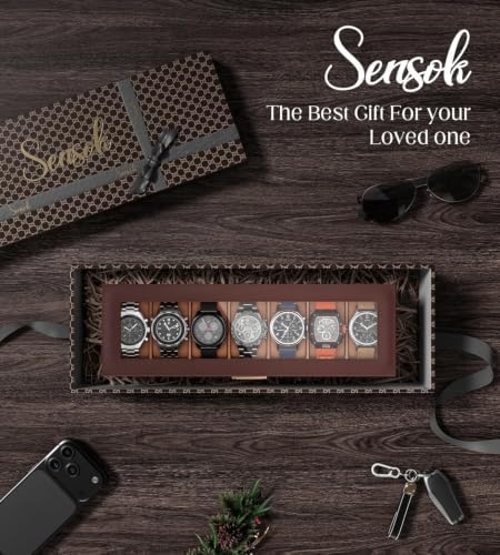 Watch Cases Box for Men 7 Slots Display Case with Jewelry Bottom - Image 5