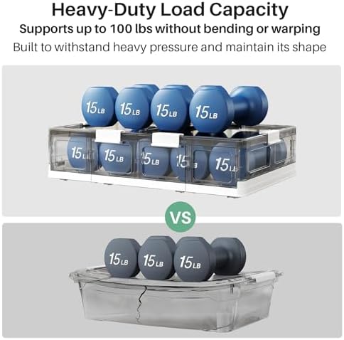 Kitstorack Clear Plastic Under Bed Storage Containers Bins with Lids and 8 Pre-installed Wheels,37.8 Qt, Rolling Foldable Flat Under Bed Organizer Boxes for Clothes Shoes Clothing Bedroom - Image 6