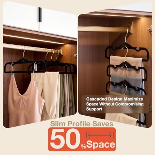 Velvet Pants Hangers 20 Pack Velvet Hangers Non Slip,for Pants Coat - Image 3