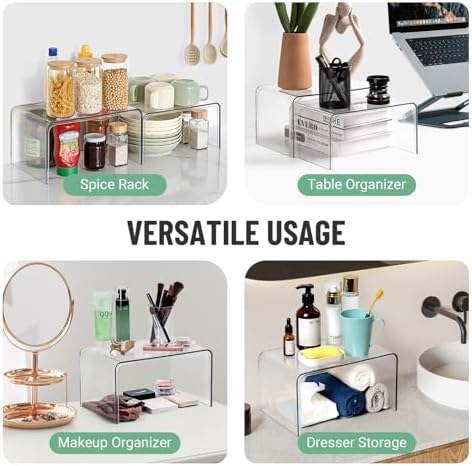 Bobomoment Clear Cabinet Organizer, Stackable Shelf Organizer Set of 4 - Image 6