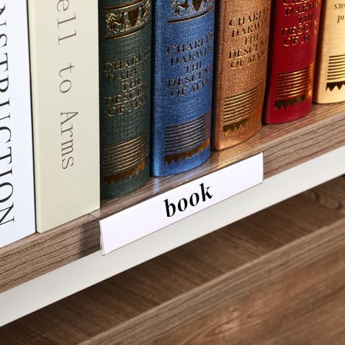 Containlol 50 Pcs Clear Shelf Label Holders Bookshelf Label, 5.1 x 0.8 Inch - Image 3