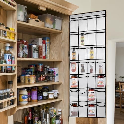GOMAJI 28 Large Pockets Over the Door Shoe Organzier, Hanging Shoe Organizer for Door Large Capacity Shoe Storage Bag with 4 Metal Hooks - Image 2