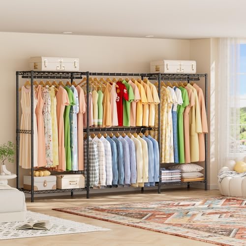 SINGAYE Heavy Duty Portable Closet Metal Clothes Racks Wardrobe with Shelf - Image 2