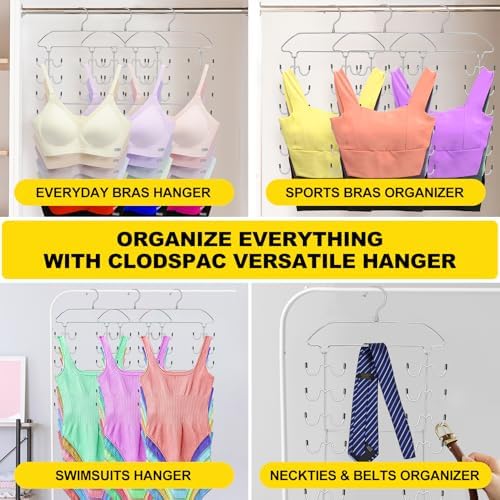 3 Pack Tank Top Hangers Space Saving, Dorm Room Essentials, Metal 360° Swivel Closet Organizers and Storage with 72 Hooks for RV Apartment Small Space Solutions, Non-Slip Foldable Sport Bra Holder - Image 5