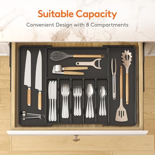 Lifewit Extra Large Silverware Drawer Organizer, Expandable Utensil Tray - Image 3
