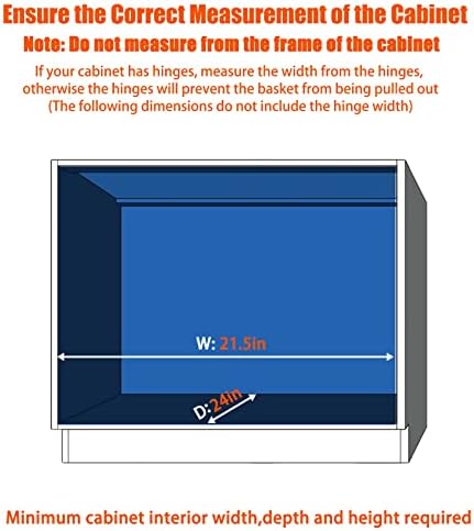 ROOMTEC Pull Out Cabinet Organizer, Cabinet Pull Out Shelves 20" W x 21" D, Heavy Duty Cabinet Drawers Slide Out Kitchen Cabinet Organizers Storage Shelf - Image 4
