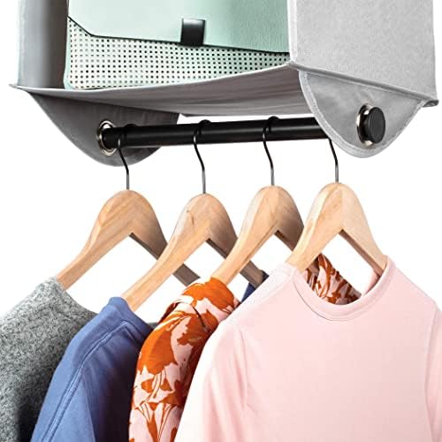 HOLDN’ STORAGE Hanging Closet Organizer with Garment Rod, 3-Shelf - Image 6