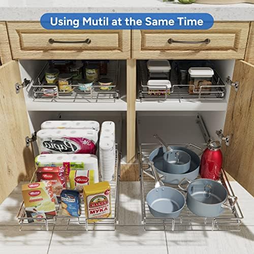 Pull Out Cabinet Organizer, Slide Out Shelves 31.5" W x 21.5" D, Heavy Duty Kitchen Cabinet Organizers - Image 6