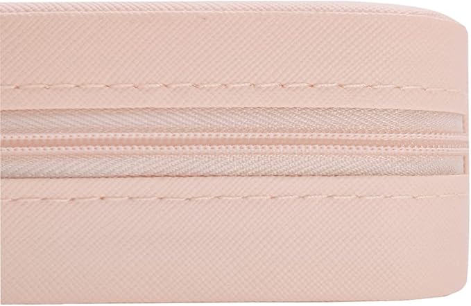 TRODANCE Mini Jewelry Case, Small Travel Jewelry Organizer, Portable Jewelry Box Mini Storage Organizer Display Box For Rings Earrings Necklaces (Pink-4)