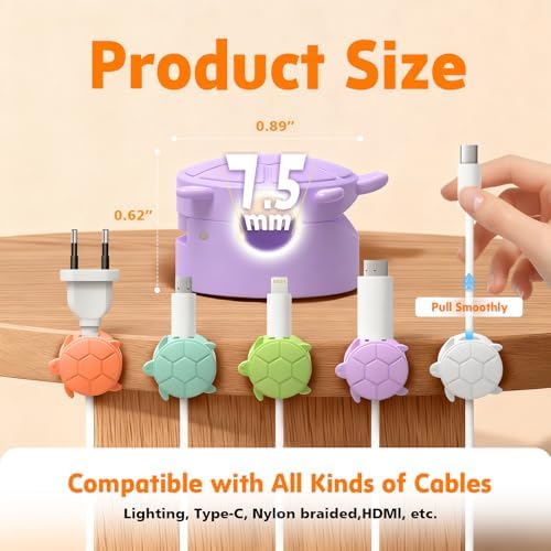 Rotatable Cable Clips, 8 Pack Cord Holder for Nightstand White - Image 4