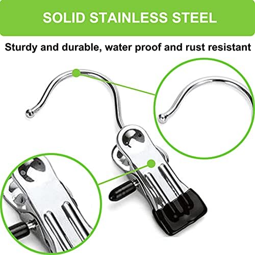 Boot Hangers Clips, 100 Pack Black Laundry Hooks Hanging Clips Clothes Pins Closet Hanger Organizer Clamps Socks Towel Clips - Image 3