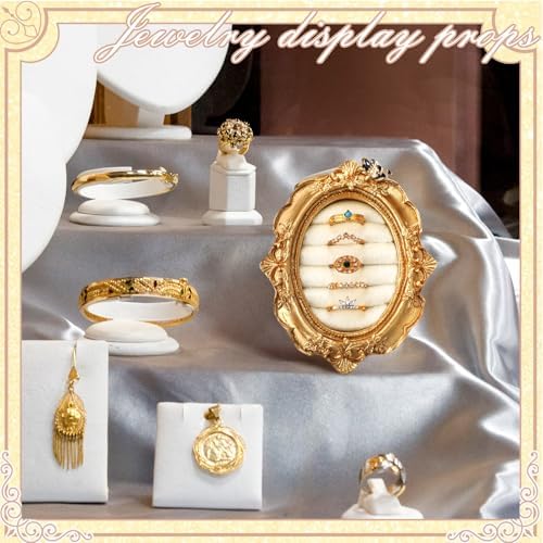 Liliaafar Vintage Ring Holder Oval Gold Ring Wedding Display - Image 5