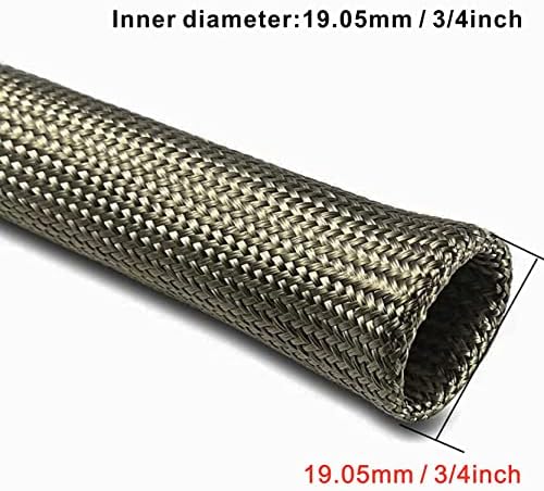 Wire Heat Shield Automotive Heat Shield Sleeve Fuel Line Heat Shield Titanium Auto Hose Spark Plug Wire Cover Protectors Boots Roll 2500 Degree for Car&Auto Wire Loom Brake Cable(3/4" I.D.X10FT) - Image 4