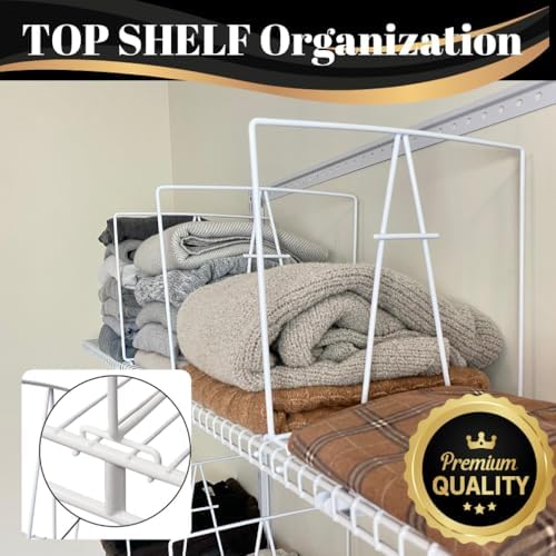 Evelots 10-Pack Wire Shelf Dividers, Clip-On Closet Organizers, Tall Steel - Image 4