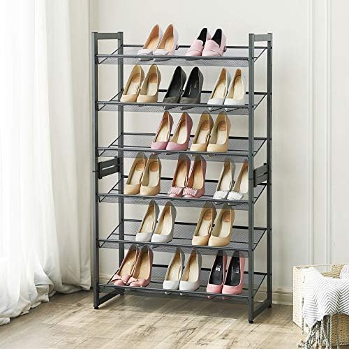 SONGMICS Metal Shoe Rack, 3-Tier Shoe Orgainzer, Holds 9-12 Pairs - Image 4