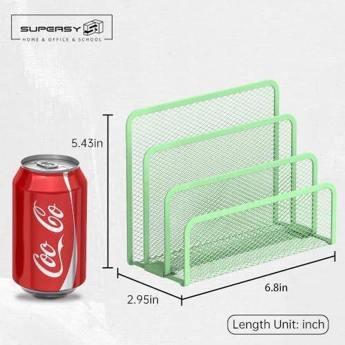 Mail Organizer Countertop for Desk, Mail File Holder with 3-Slot, Green - Image 5