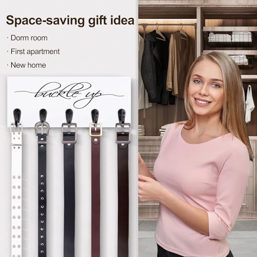 GZOO Tie Rack and Belt Organizer for Closet, Wall Mount Belt Hanger and Tie Organizer for Stores and Displays Mens Accessories for Easy Selection and Space Saving Efficiency(11.4" x 4.7") (White) - Image 5