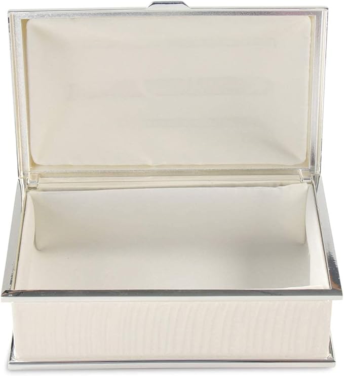 LASODY Rectangular Pearl Metal Jewelry Box Jewelry Organizer Box Jewelry Chest,Trinket Boxes For Women,Mother Day Anniversary Wedding Gifts