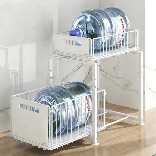 Under Sink Organizer, 2-Tier Multi-Use Kitchen and Bathroom Organizers and Storage, Slide Out Thickened Metal Under The Sink Organizer for Kitchen Bathroom Pantry (Style A Black, 1 Pack) - Image 6